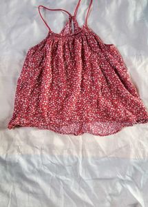 Floral Red Tank Top