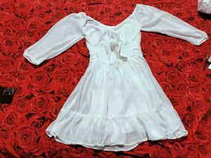 White Flowy Mini Dress