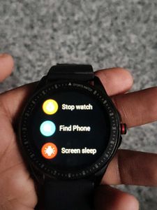 Sleek Black Smartwatch With Usb Charge Cable