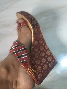 Red Zardozi Work Scandle
