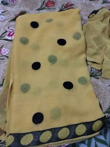 Dailywear Saree With Stich Blouse Size M