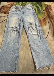 Ripped Wide Leg Jeans