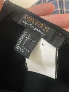 Forever 21 Black Solid Tie Top