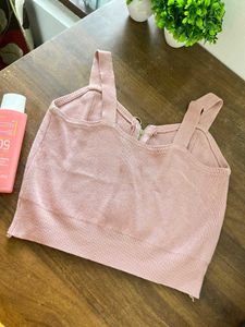 Pink Zipper Crop Top