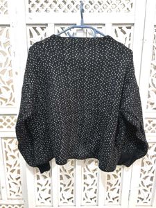 Oversized Black Polka Dot Top C