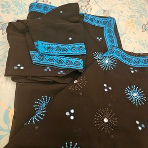 Price Drop Pure Georgette Saree Withd Blou