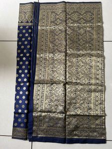 Banarasi Cotton Blue Saree