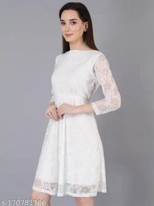 Elegant White Lace Midi Dress