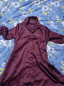New Maroon Button-Down Tunic