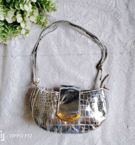 Silver Metallic Shoulder Bag