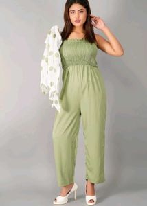 Trendy Light Green Jumpsuit✨️