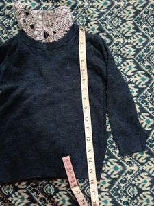 Shirt collar boys sweater