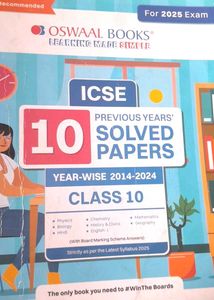 Oswaal ICSE 10 Previous Years&#39; Solved Papers