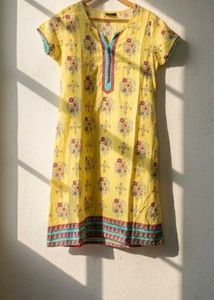 Shoppers Stop Yellow Floral Kurta – Fixed Price