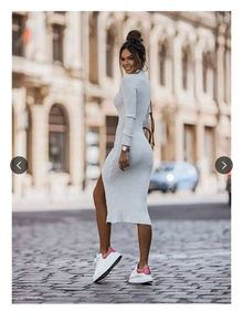 Chic White Knit Dress
