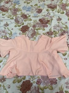 Peach Flared Sleeve Top