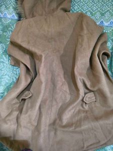 McGinn Wool Cape with Fur Hood