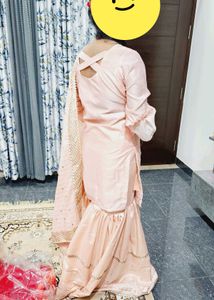 Peach Embroidered Kurta Set
