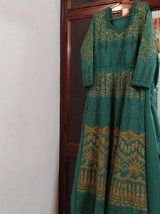 Beautiful Golden Thread Work Gown.