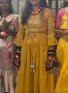 A Palazzo Set With Shrug