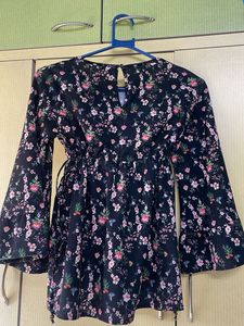 v cute bohemian style black top