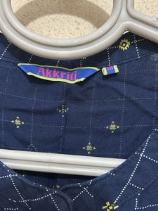 Akkriti Blue Printed Kurti - Size M