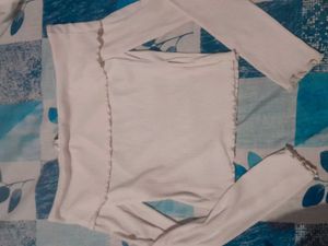 White Off-Shoulder Long Sleeve Top