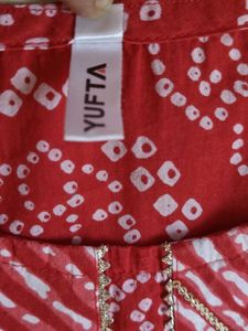 Bandhani Print &#34;Yufta&#34; Cotton Kurta Set