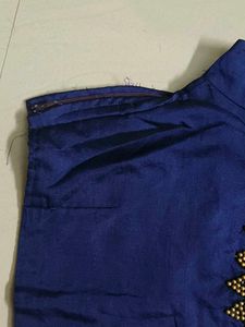 Navy Blue Beaded Blouse