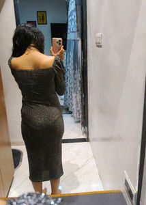 grey shimmer dress