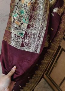expansive 🔥 Maroon Banarasi Silk Saree 😍