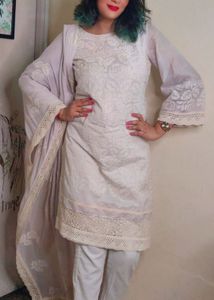 Adaah Designer Pakistani Straight Kurta &amp; Dupatta