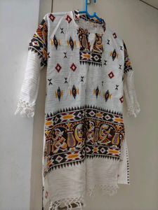 White Cotton Kurti Never Worn