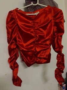 Red Ruched Top