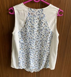 Beautiful Sleeveless White Button Down Shirt
