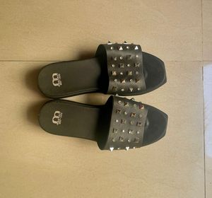 Designer black Slip On Wedges