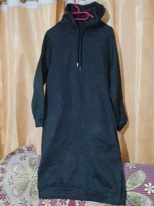 Black Warm Hoodie Dress