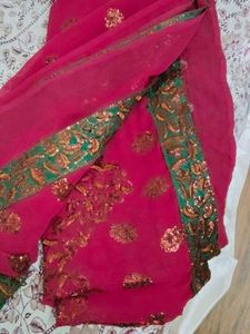Elegant maroon Embellished Saree
