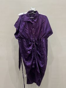 Purple Cinched Shirtdress