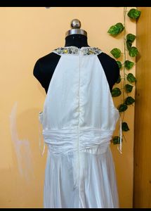 Elegant White Halter Gown