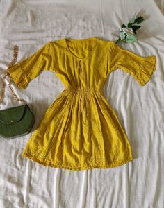 Yellow Short Kurti /Dress