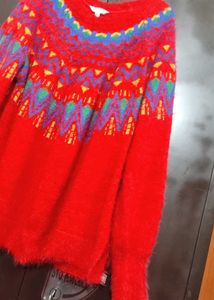 Red🔴 Sweater Multi Printed For 50 Bust