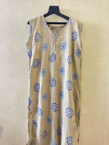 Beige Printed Kurta