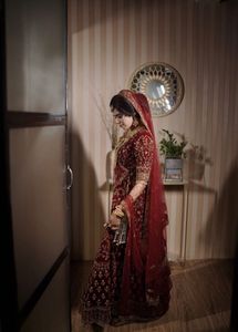 Stunning Maroon &amp; Gold Bridal Lehenga
