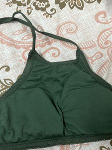 Round Neck Olive Crop Top