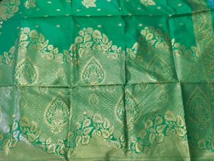 Green Banarasi Saree With Full Zari Work