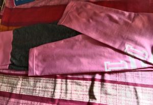 Pink &amp; Grey Active Leggings