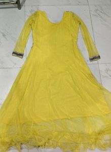 Karisma Kapoor Inspired Yellow-Blue Designer Gown