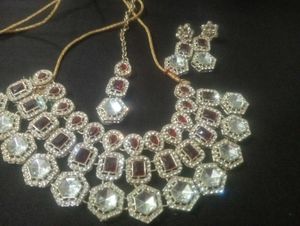 Elegant Necklace, Earrings &amp; Tikka Set