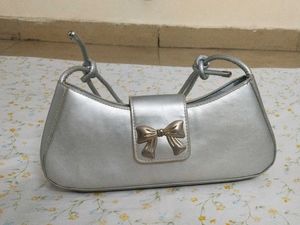 Silver Bow Handbag